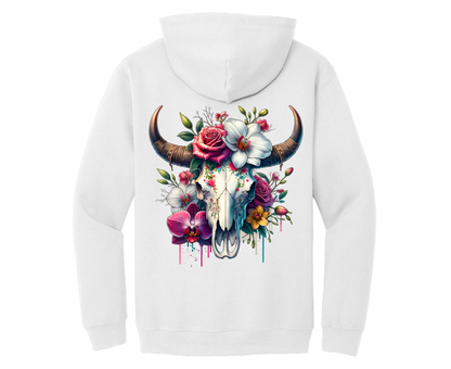 Floral Bright Cowskull Hoodie