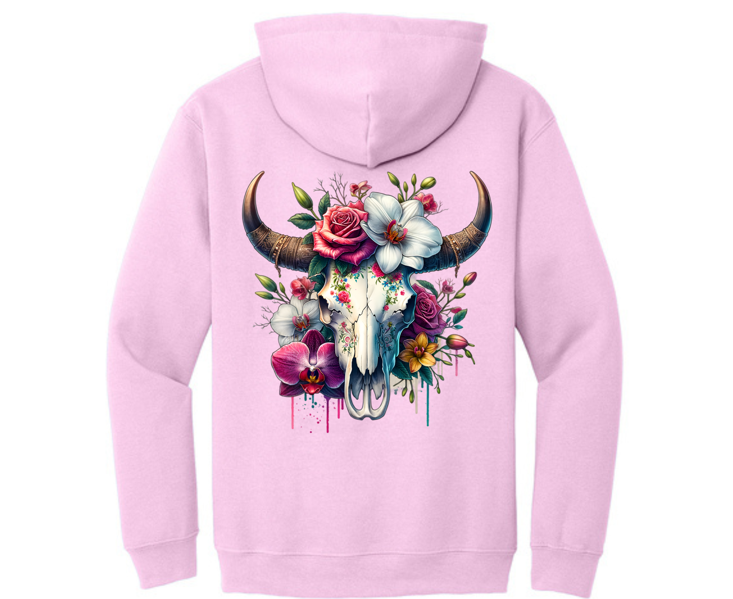 Floral Bright Cowskull Hoodie