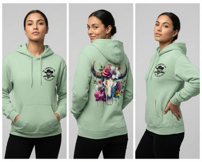 Floral Bright Cowskull Hoodie