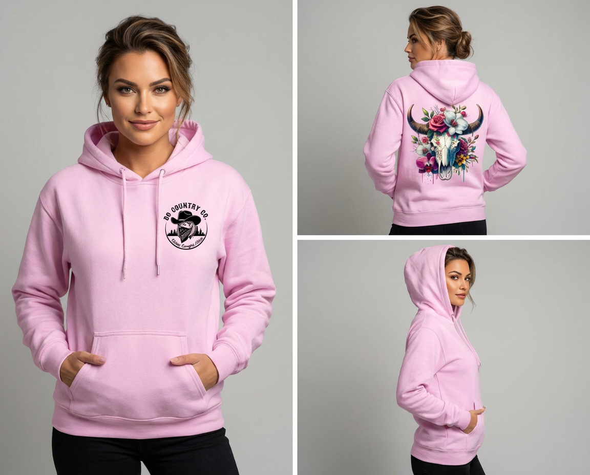 Floral Bright Cowskull Hoodie